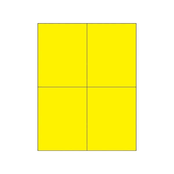 Bsc Preferred 4 1/4 x 5-1/2'' Fluorescent Yellow Rectangle Laser Labels, 400PK BUY00024244 - main